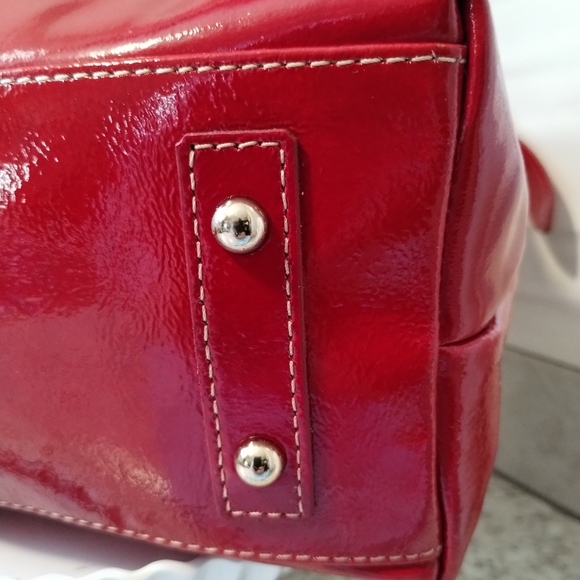 Dooney & Bourke Red Patent Leather Hobo Shoulder Bag - Picture 10 of 16